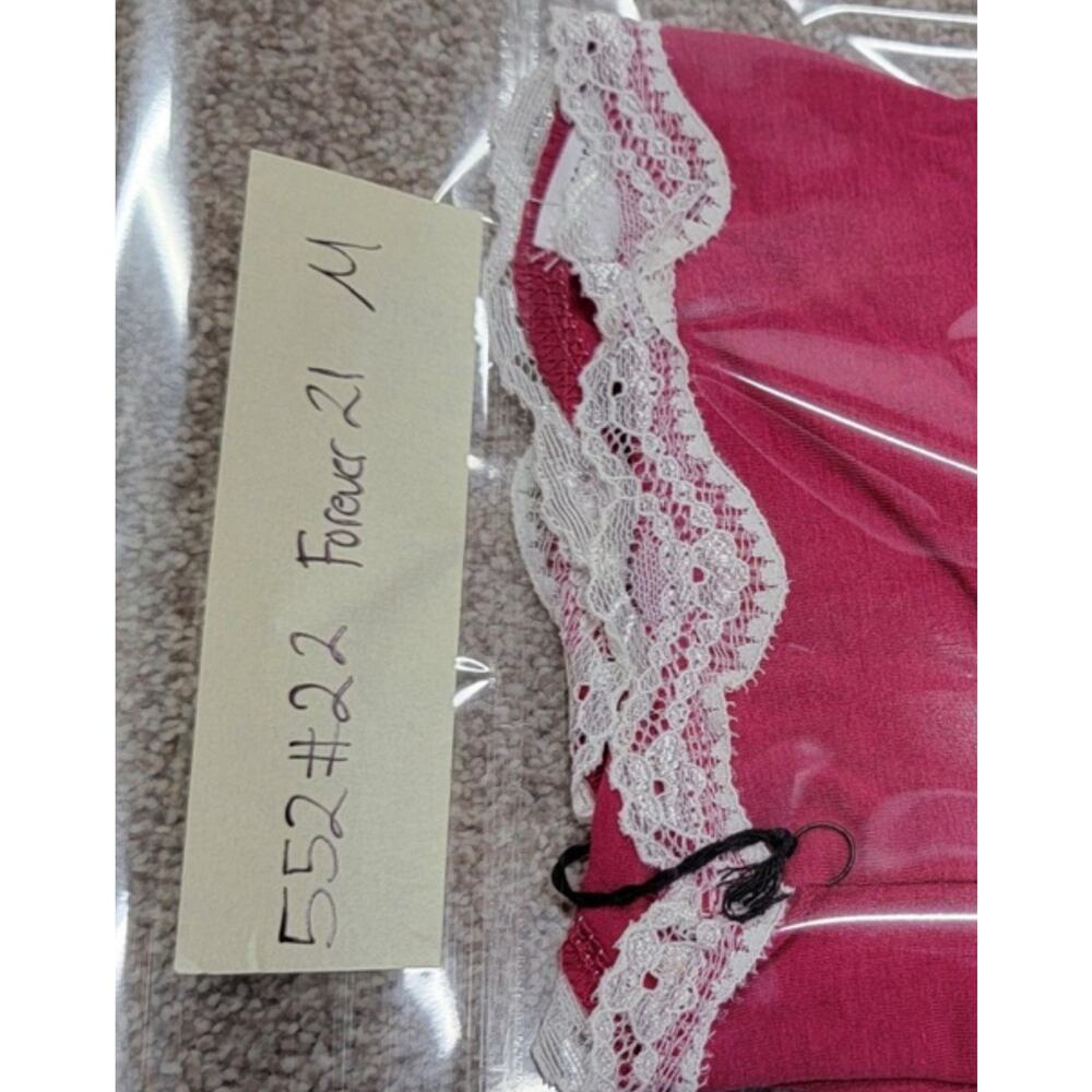 NWT Y2K Indie Layering Coquette Forever 21 Lace Trim Cami Tank Sz M Sangria Red - Picture 9 of 9